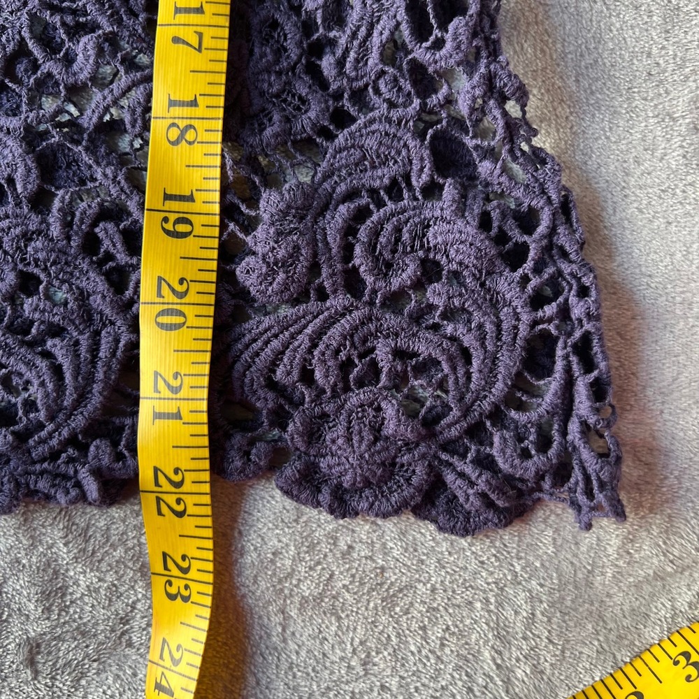 Crochet Lace blouse button down size M coquette cottagecore boho balletcore - Picture 5 of 7